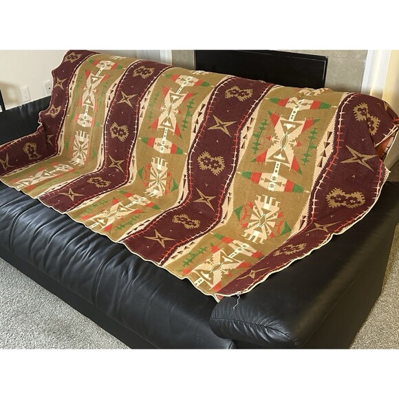 1920s Antique Jacob's Oregon City Indian Trade Blanket Aztec 74 x 58 Rare HTF - Picture 14 of 16